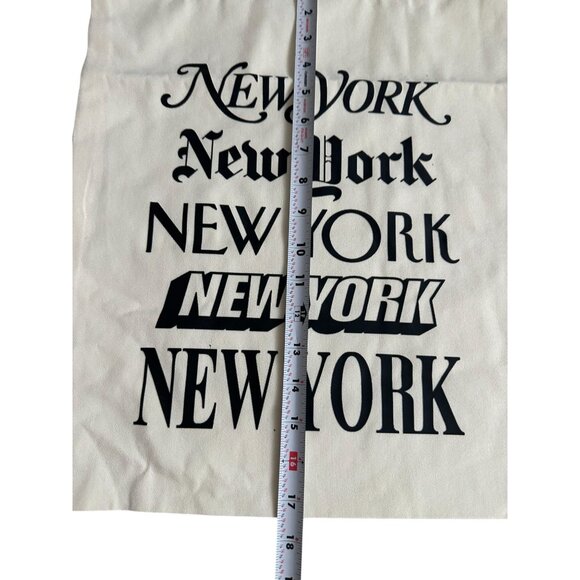 NEW YORK Neutral Logo Canvas Tote Bag NWT NWOT - Picture 6 of 9